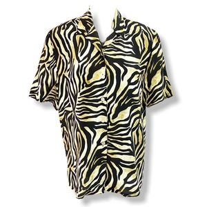 City Slick Tan and Black Tiger Print Button Up
